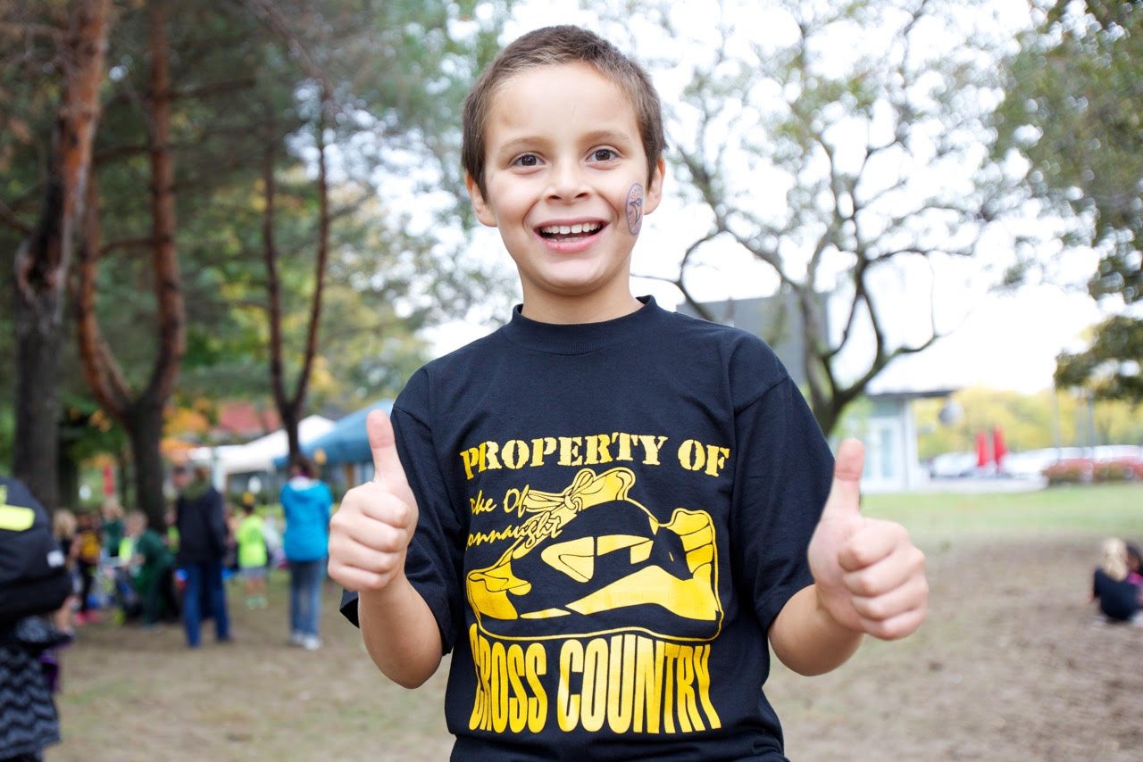 Myles at cross-country meet (duke)